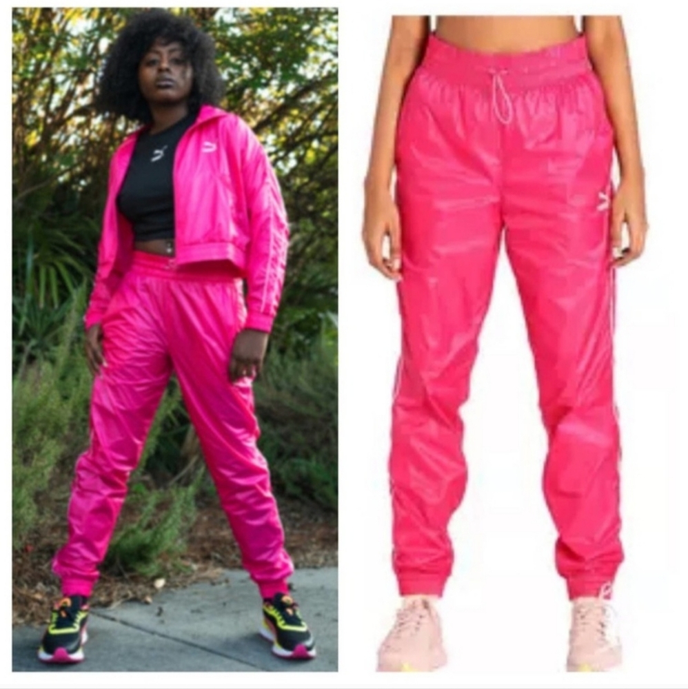 Puma raspberry pink tracksuit (2PCS)  size L jacket/pants